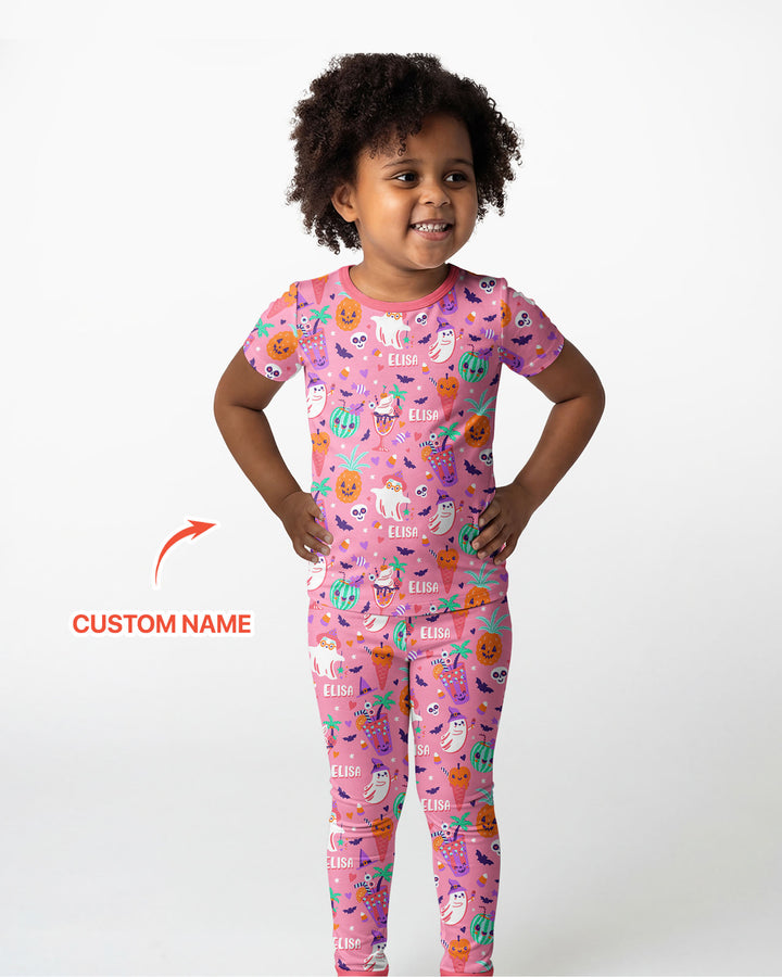 Summerween Doodles Bamboo Two Piece Short Sleeve Pajama Set