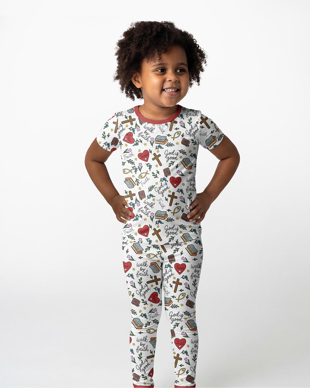 Conjunto de pijama de dos piezas de manga corta de bambú
