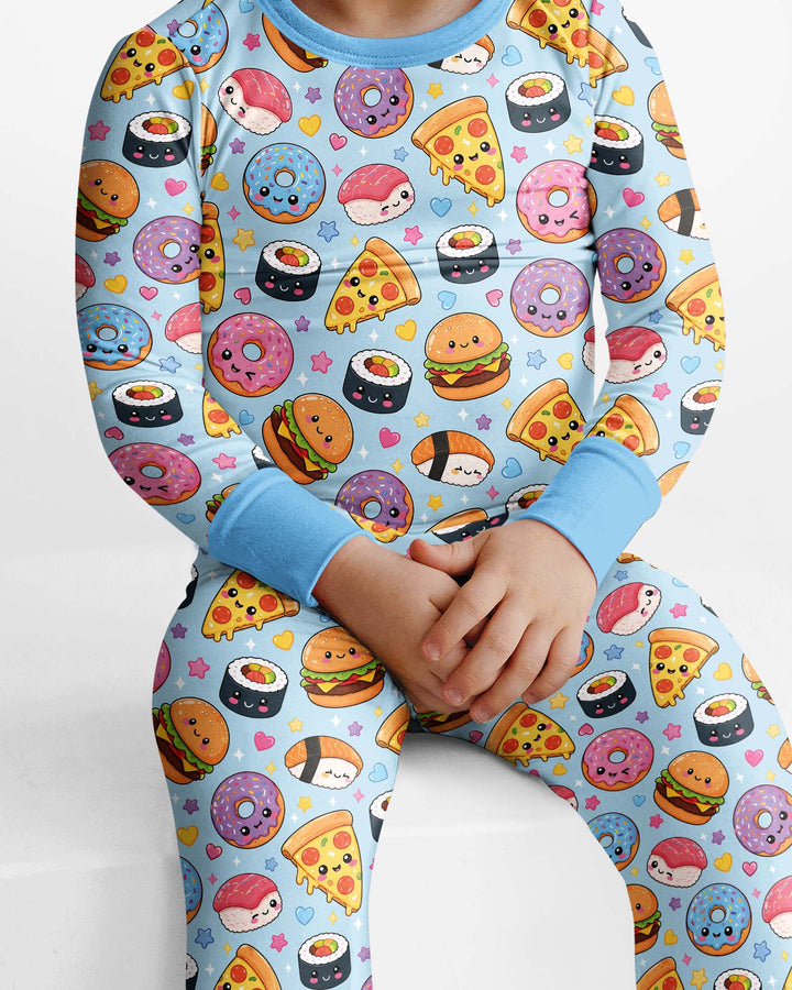 Conjunto de pijama de dos piezas de bambú con mangas largas, plantilla PERSONALIZADA