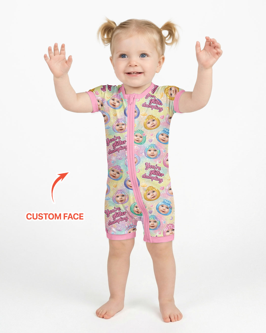 Plantilla PERSONALIZADA de Bambú Pijama Corto con Cremallera
