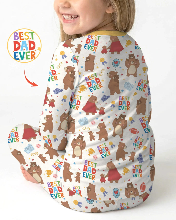 Best Daddy Bear Ever Family Matching Bamboo Two Piece Long Sleeve Pajama Set
