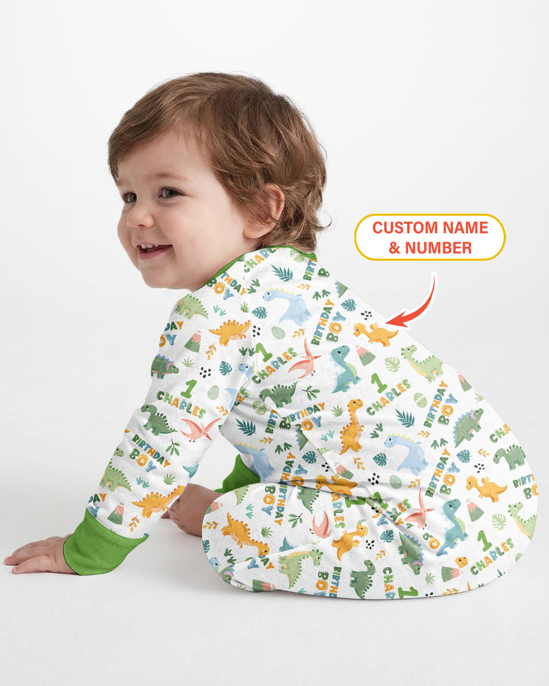 Personalized Dinosaur Birthday Bamboo Convertible Zippy