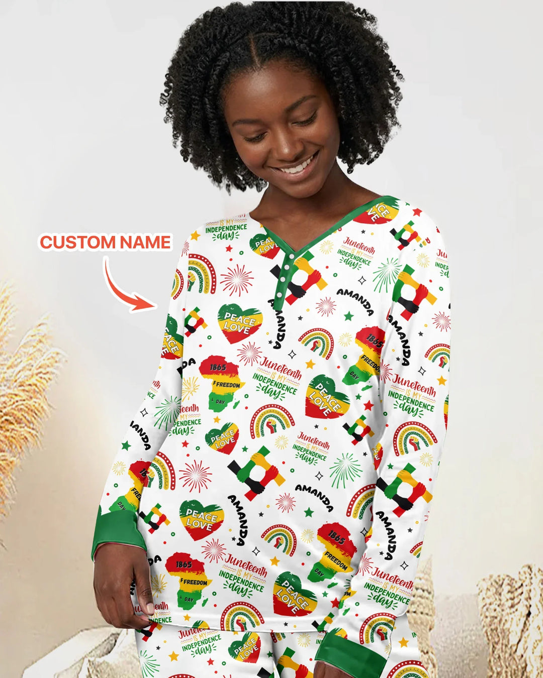 Custom Name Juneteenth Is My Independence Day Bamboo Women Pajama Set