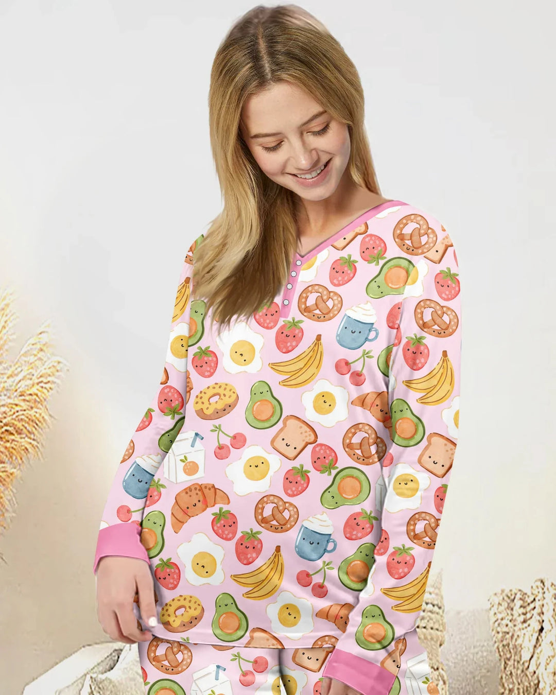 Breakfast Buddies Family Matching Bamboo Women Pajama Set