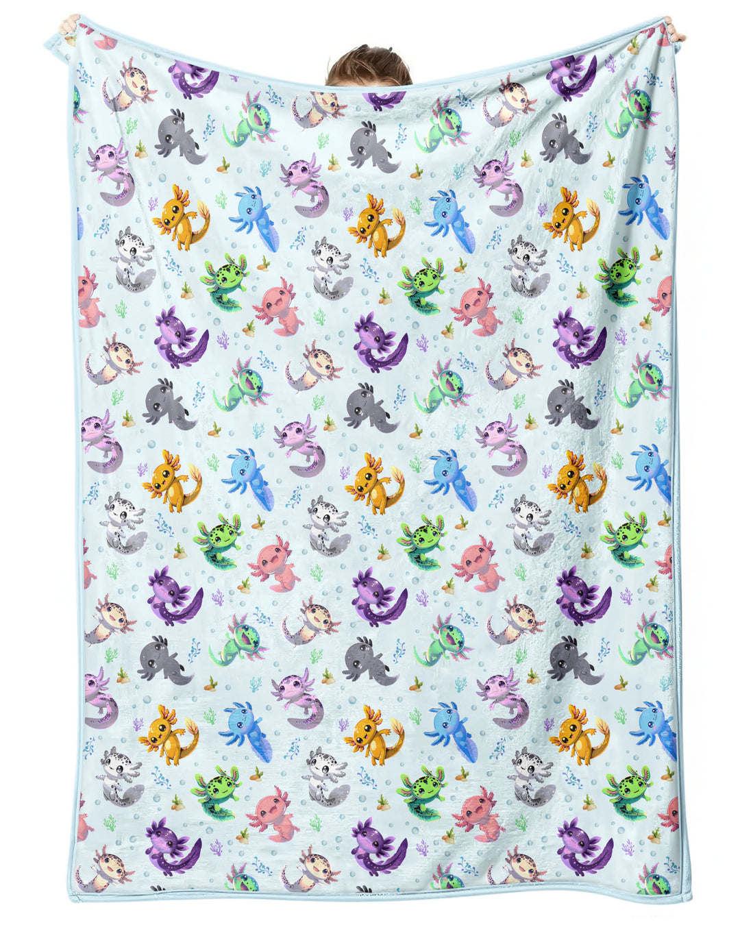 I Love You Axolotl Bamboo Blanket