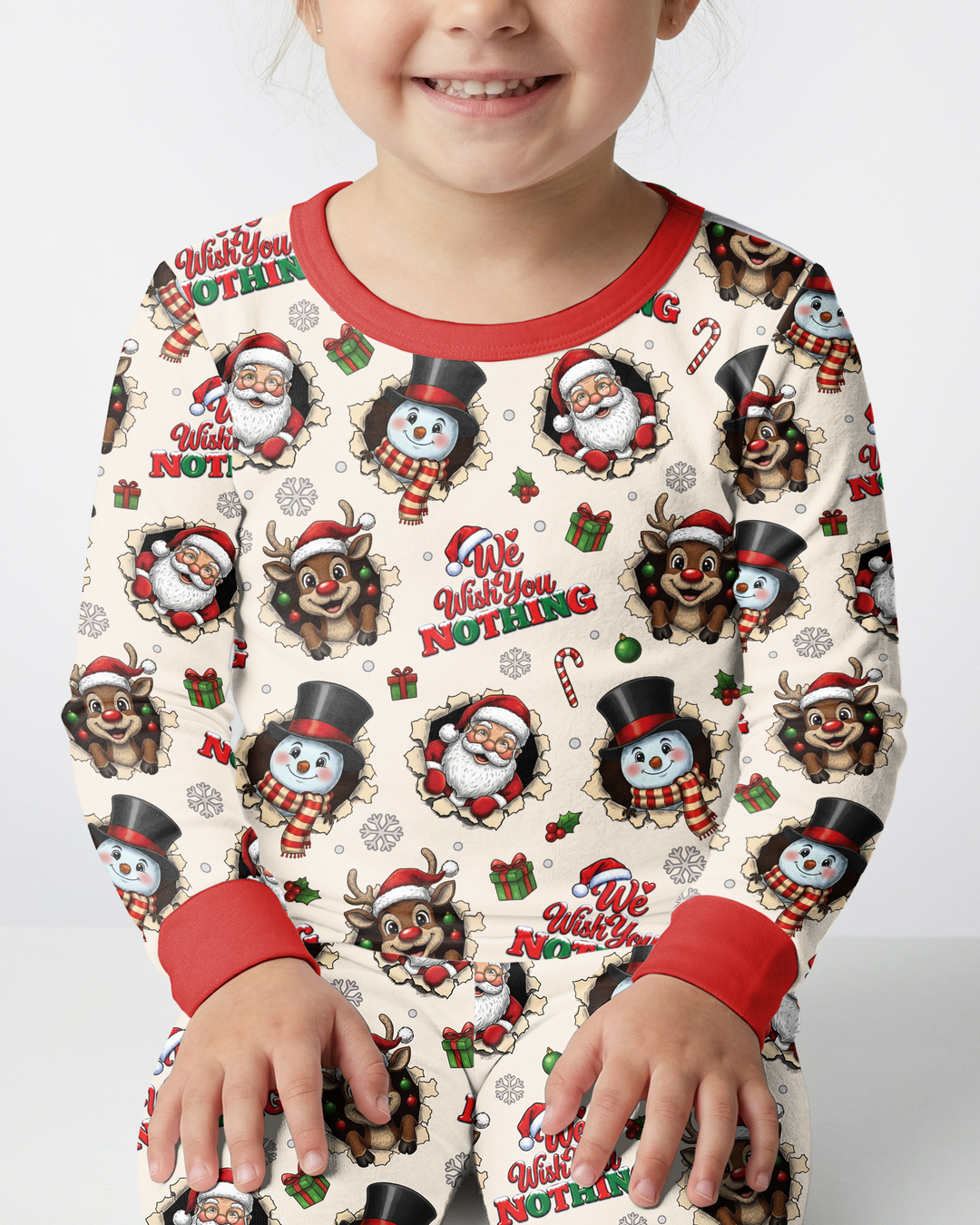 Funny Butt Christmas Squad Bamboo Two Piece Long Sleeve Pajama Set