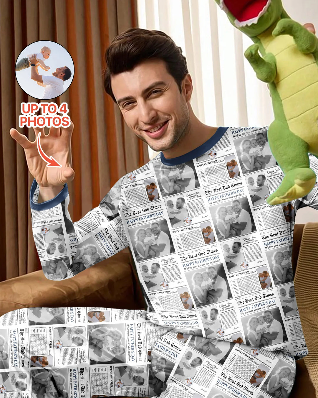 Custom Photo The Best Dad Times Bamboo Men's Pajama Set