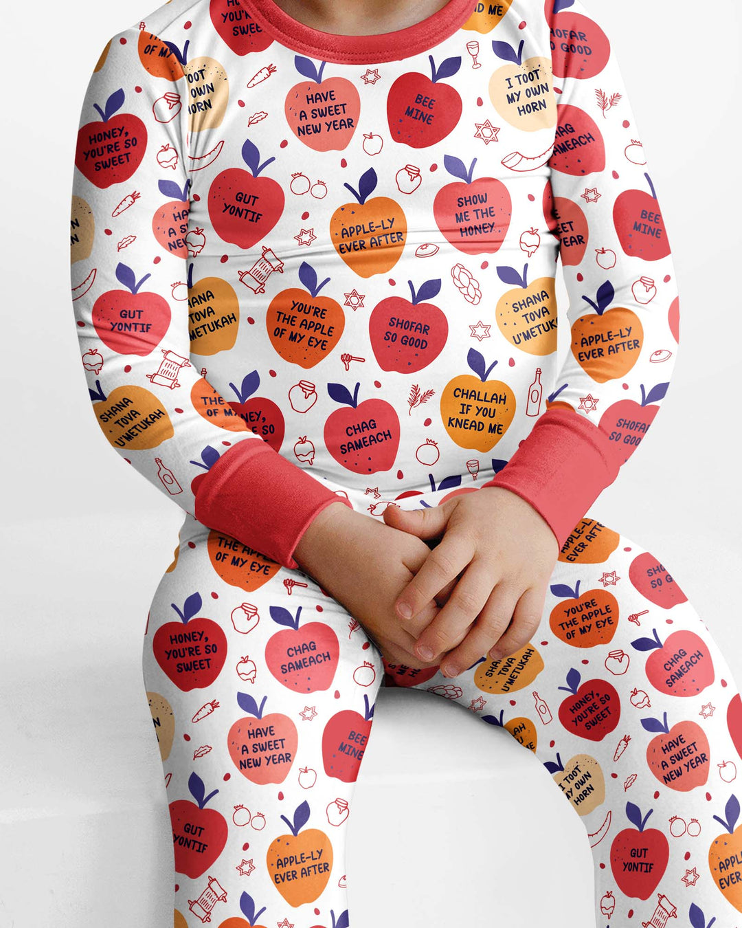 Rosh Hashanah Funny Jewish Puns Bamboo Two Piece Long Sleeve Pajama Set