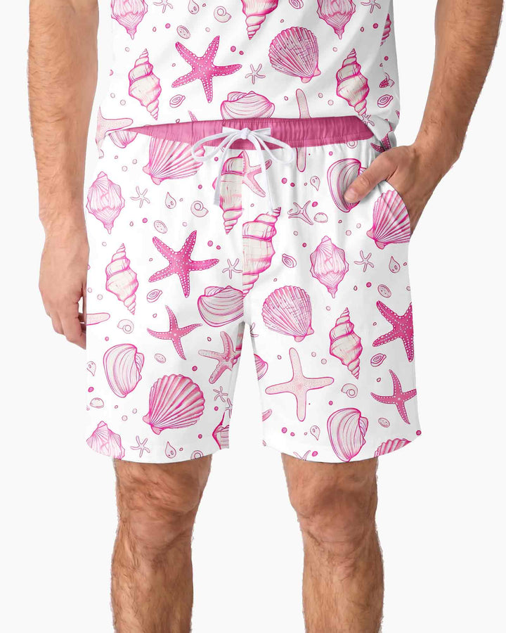 Coastal Charm Family Matching Bamboo Men Short Sleeve Short Pajama Set