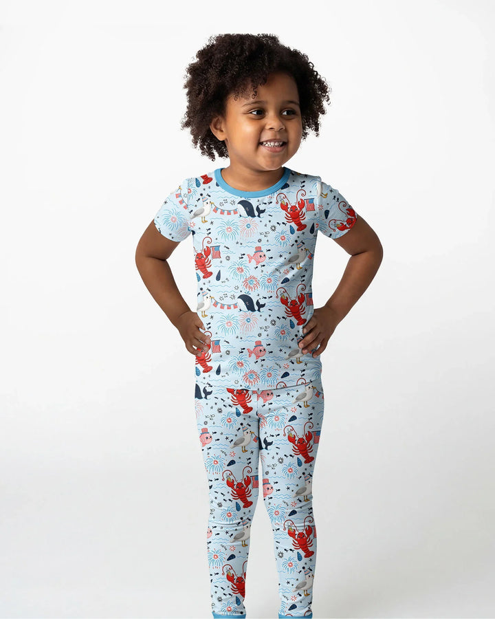 Zweiteiliges, kurzärmliges Pyjama-Set mit Marienkäfern