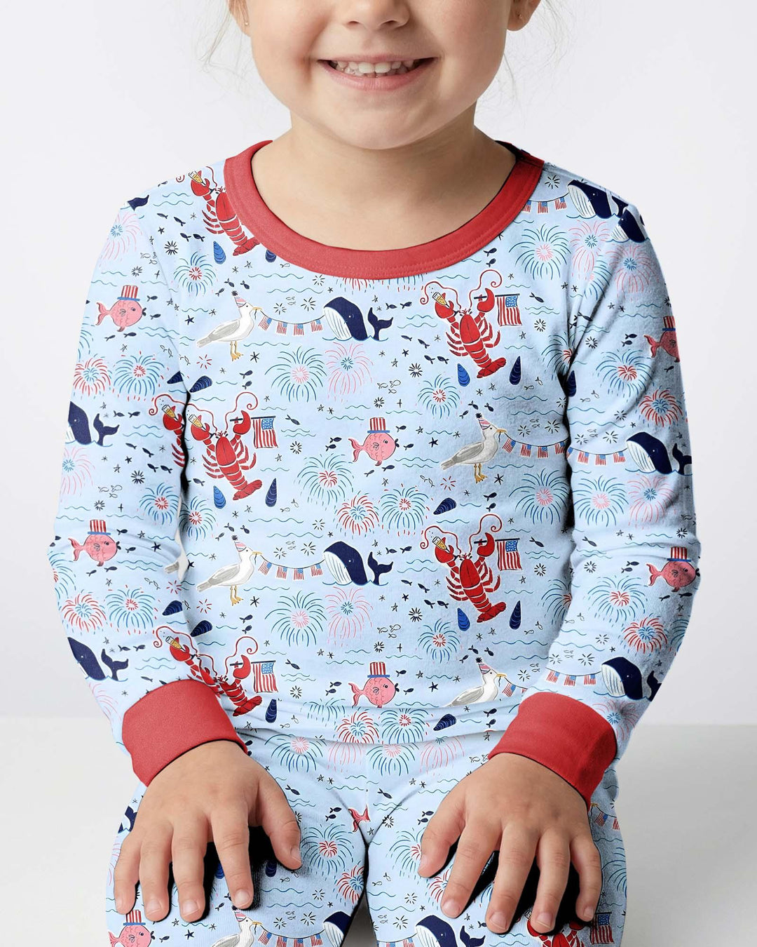 Zweiteiliges Langarm-Pyjama-Set mit Sommerfrüchten
