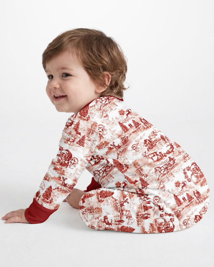 Merry Christmas Toile  Bamboo Convertible Zippy