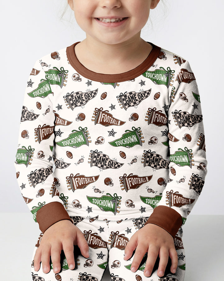 Touchdown Season Bamboo Two Piece Long Sleeve Pajama Set