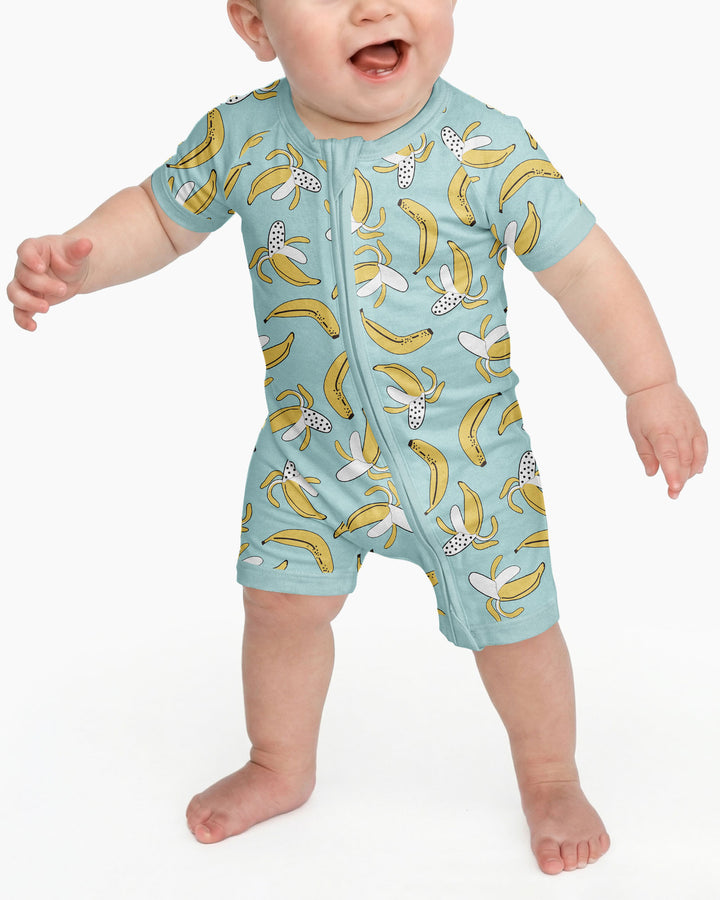 Bananas Bamboo Shorty Zippered Romper