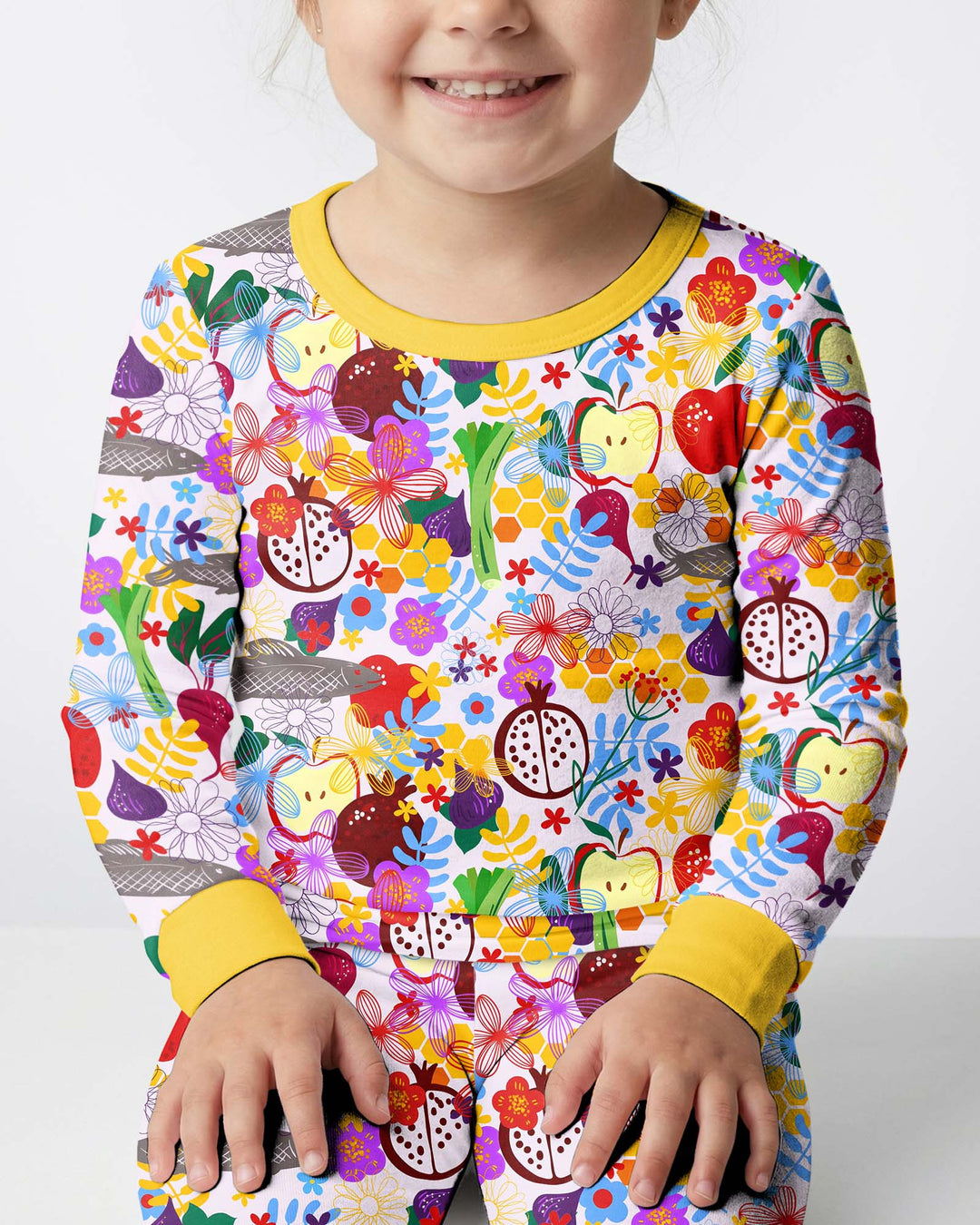 Happy Rosh Hashanah Bamboo Two Piece Long Sleeve Pajama Set