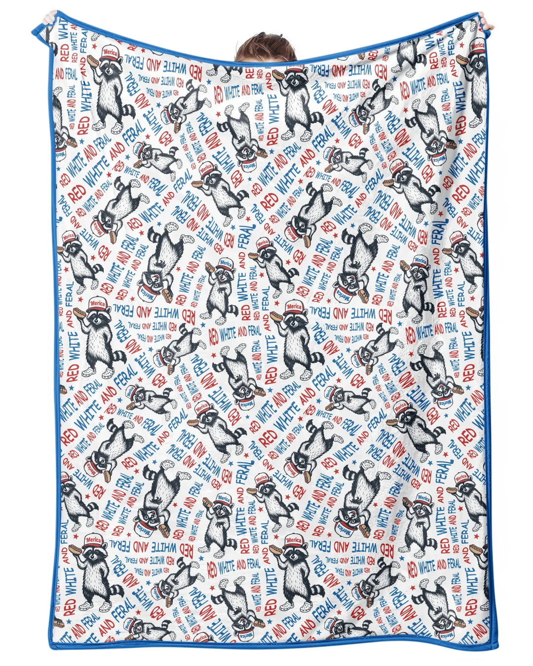Red White and Feral Bamboo Blanket