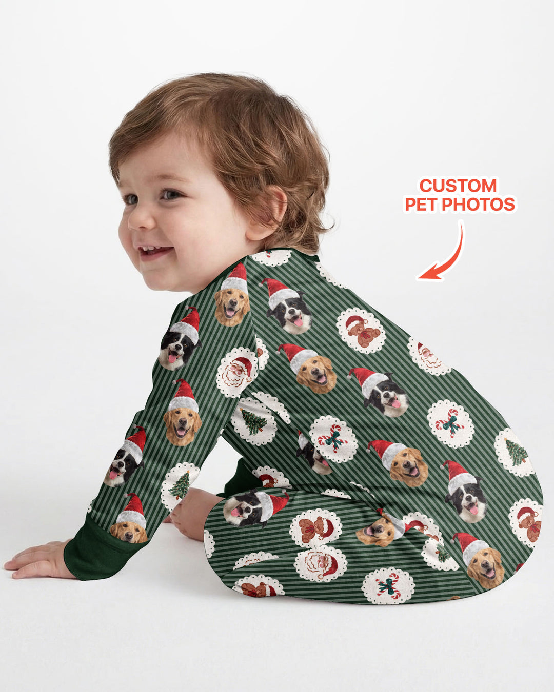 Custom Pet Face Christmas Cameo Bamboo Convertible Zippy