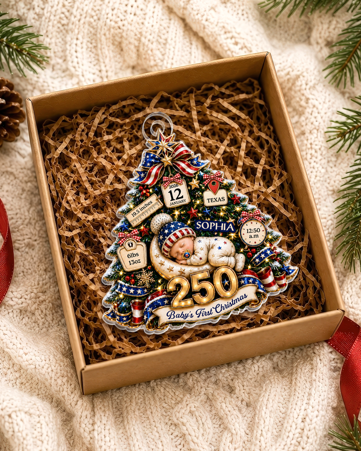 Baby's 1st Christmas America 250th Acrylic Ornament