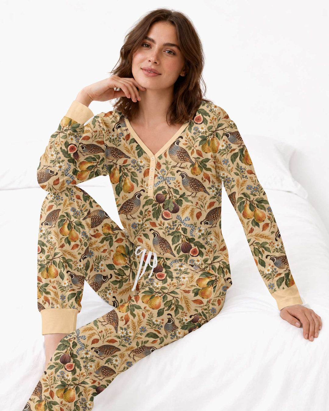 Quail & Pears Bamboo Women Pajama Set