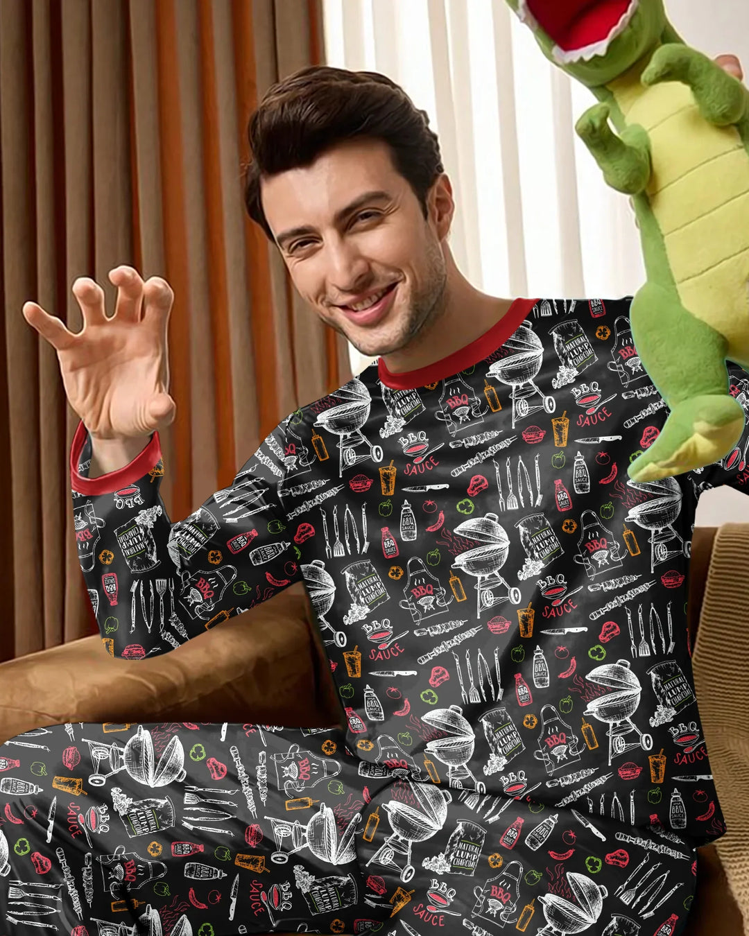 Backyard BBQ Party Family Matching Bamboo Men's Pajama Set