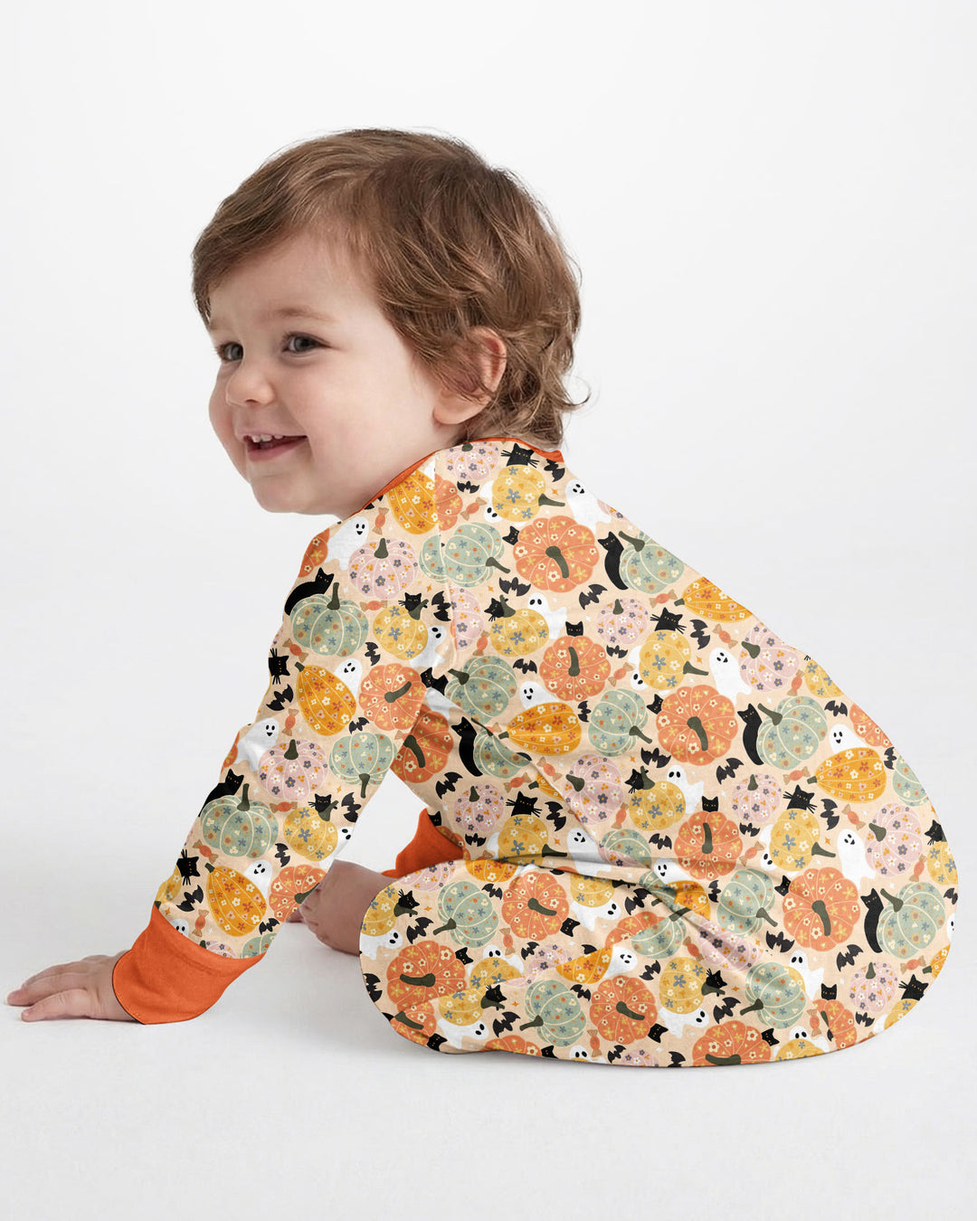 Floral Pumpkin Ghost Halloween Bamboo Convertible Zippy