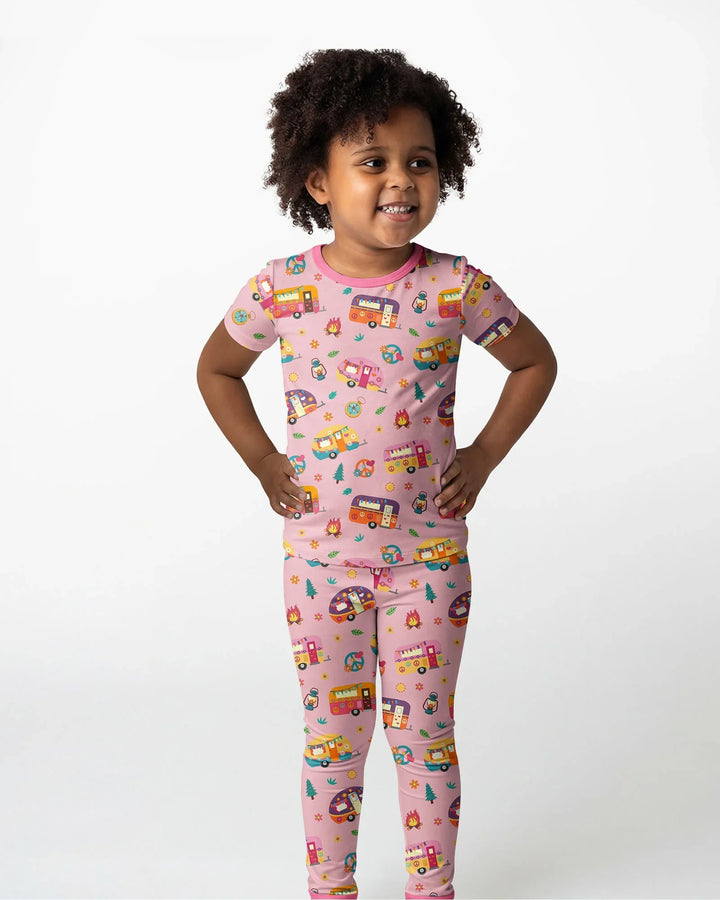 Zweiteiliges, kurzärmliges Pyjama-Set mit Marienkäfern