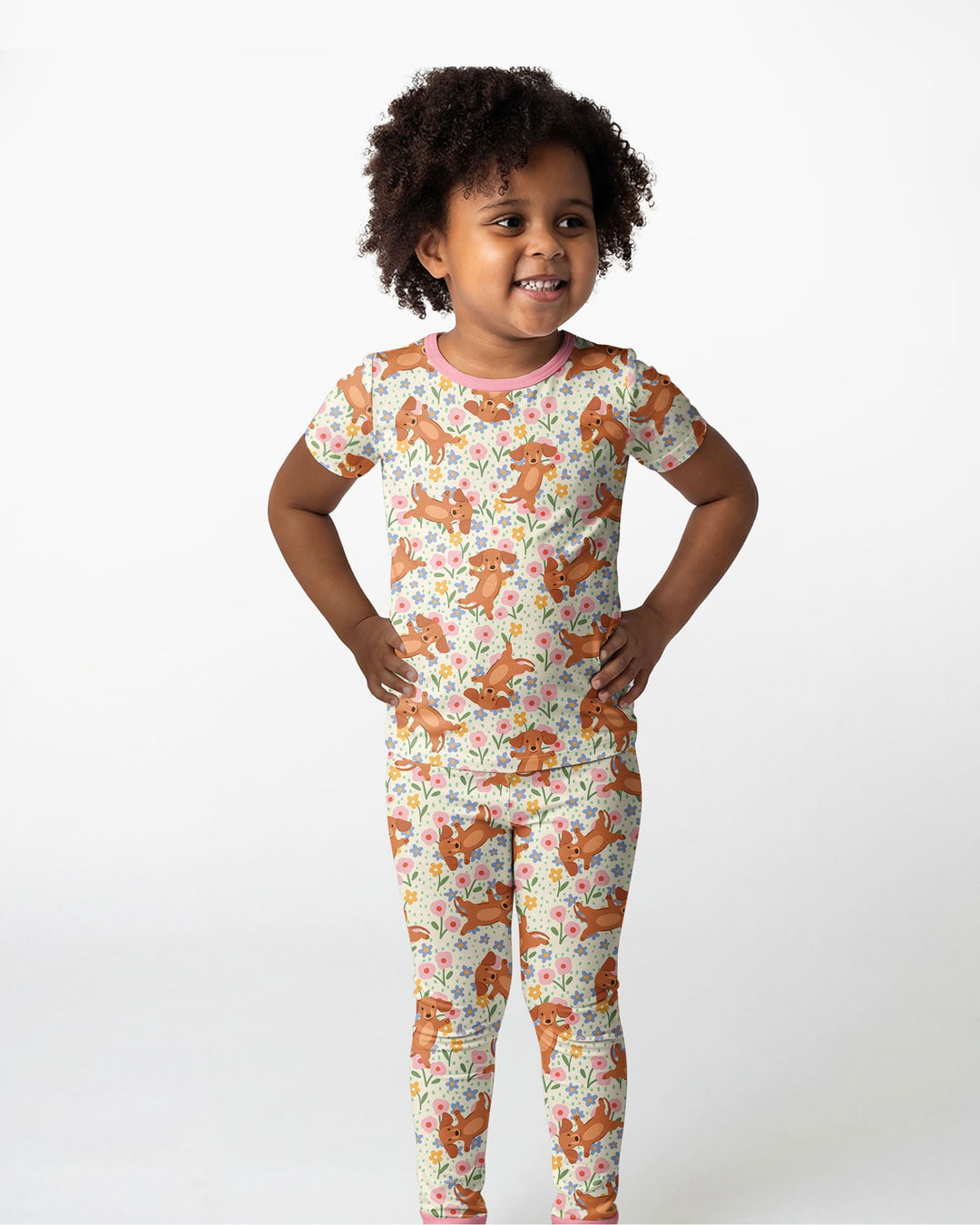 Conjunto de pijama de dos piezas de manga corta de bambú
