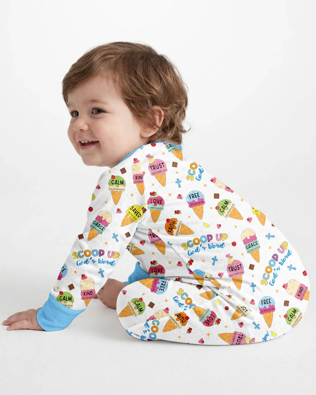 Minimístico familiar a juego Pijama convertible de bambú con cremallera