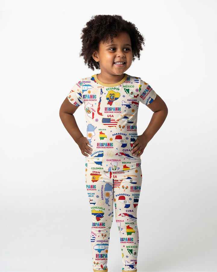 Conjunto de pijama de dos piezas de manga corta de bambú