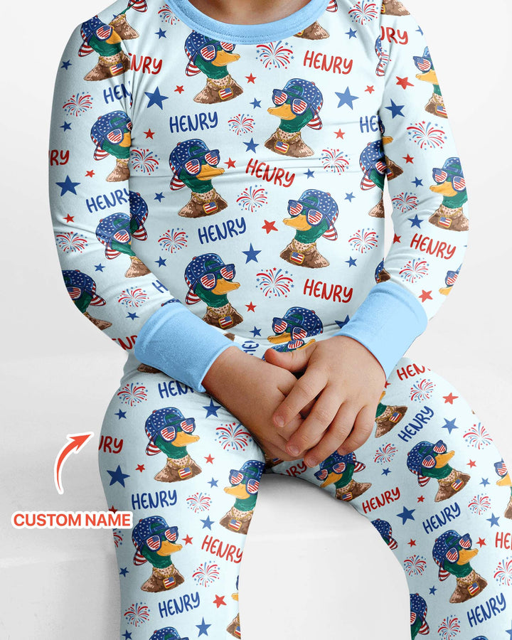 Zweiteiliges Langarm-Pyjama-Set mit Sommerfrüchten