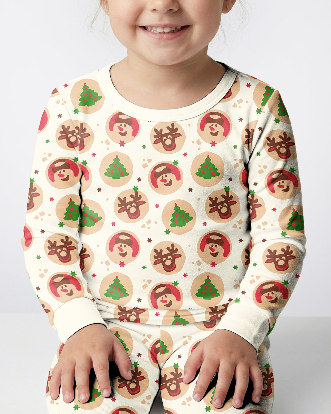 Holiday Cookie Party Family Matching Bamboo Two Piece Long Sleeve Pajama Set