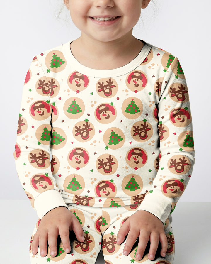 Holiday Cookie Party Family Matching Bamboo Two Piece Long Sleeve Pajama Set