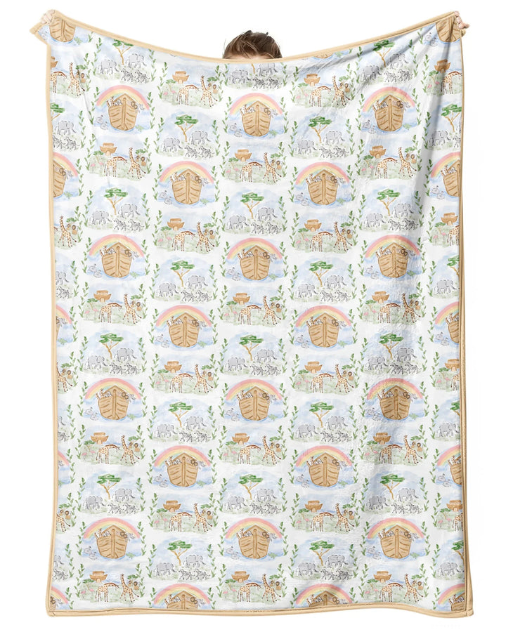 Noah And The Ark Bamboo Blanket