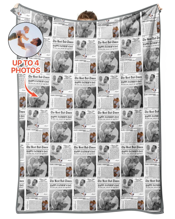 Custom Photo The Best Dad Times Bamboo Blanket