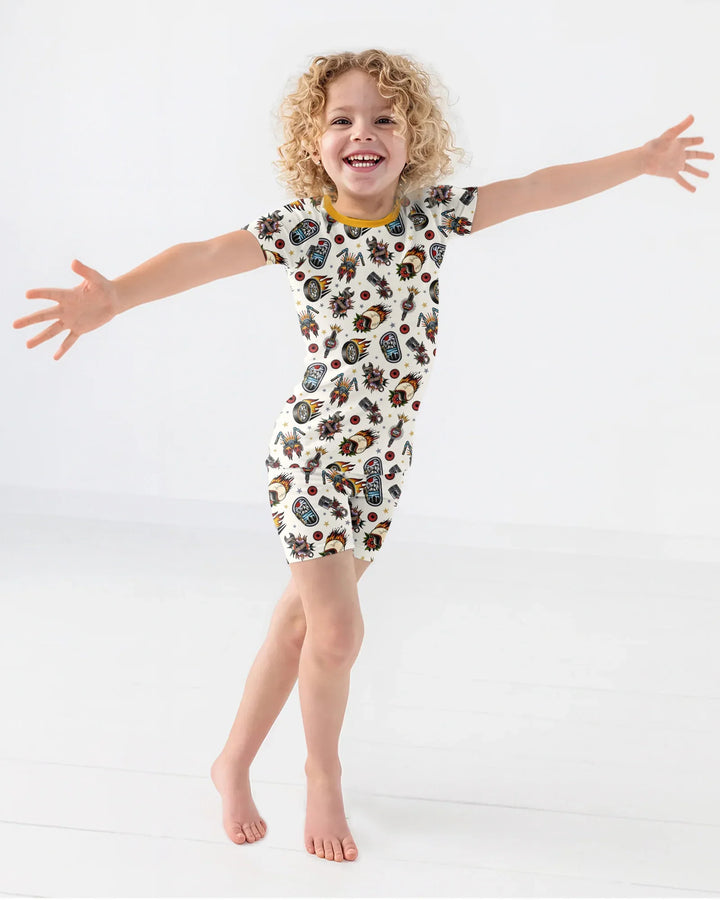 Born to Ride Together Family Matching Bamboo Two Piece Short Sleeve Shorts Pajama Set