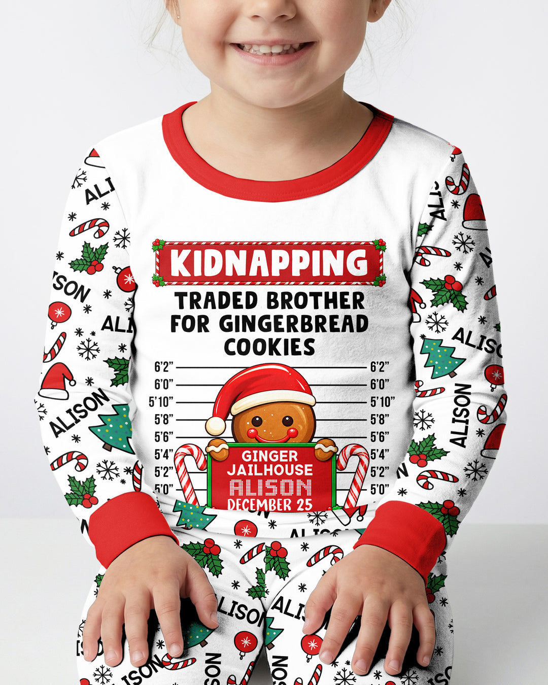 Funny Christmas Family Matching Bamboo Two Piece Long Sleeve Pajama Set