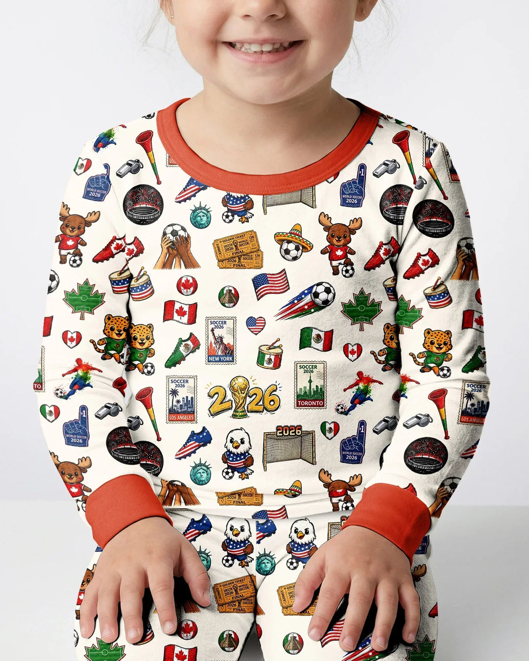 Zweiteiliges Langarm-Pyjama-Set mit Sommerfrüchten