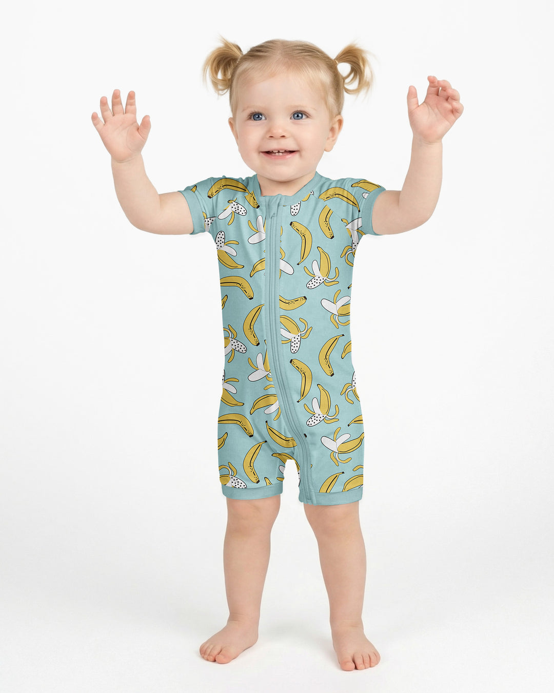 Bananas Bamboo Shorty Zippered Romper