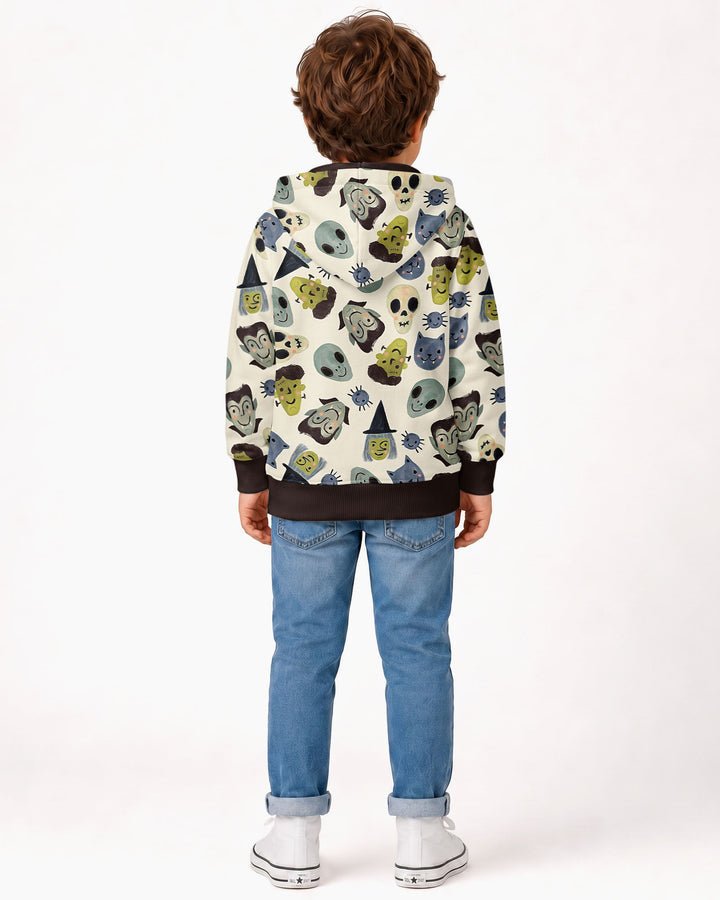 Halloween Face Bamboo Zip Hoodie