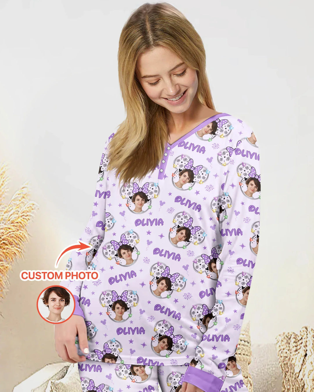 Custom Photo Little Princess Bamboo Women Pajama Set