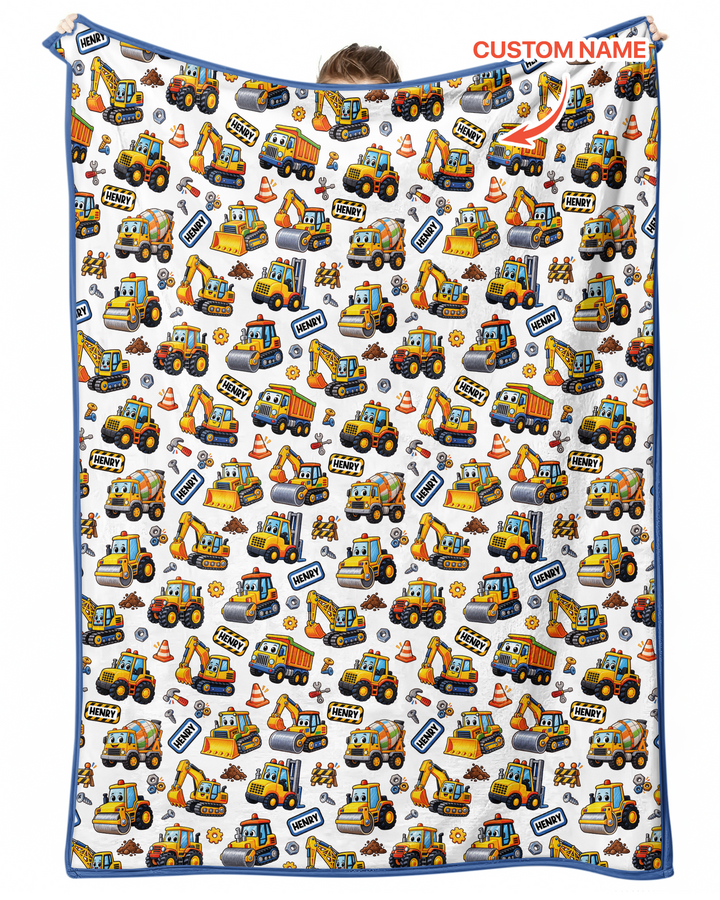 Construction Machines Bamboo Blanket