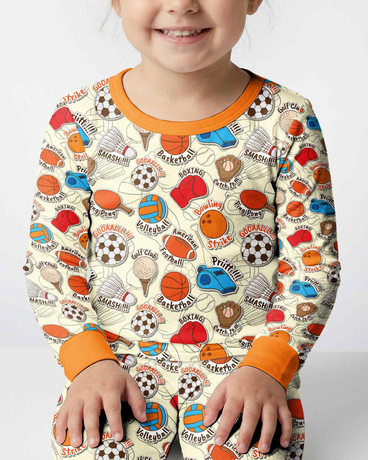 Zweiteiliges Langarm-Pyjama-Set mit Sommerfrüchten