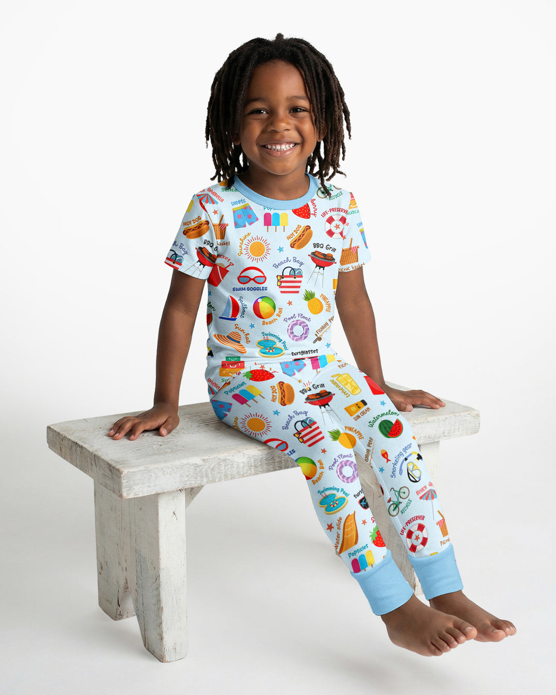 Zweiteiliges, kurzärmliges Pyjama-Set mit Marienkäfern