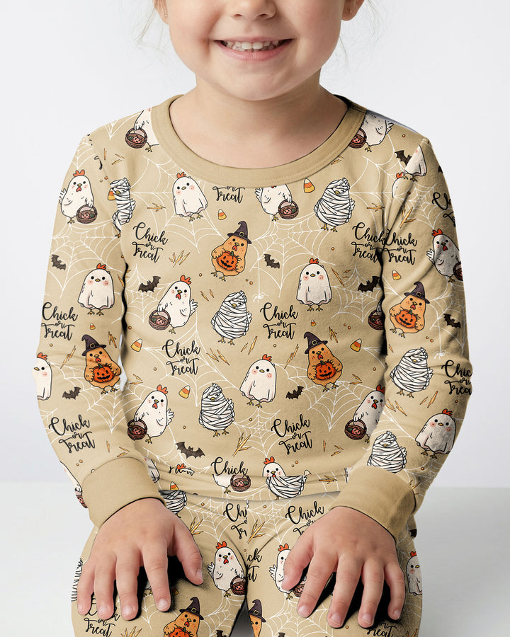 Chick Or Treat Bamboo Two Piece Long Sleeve Pajama Set
