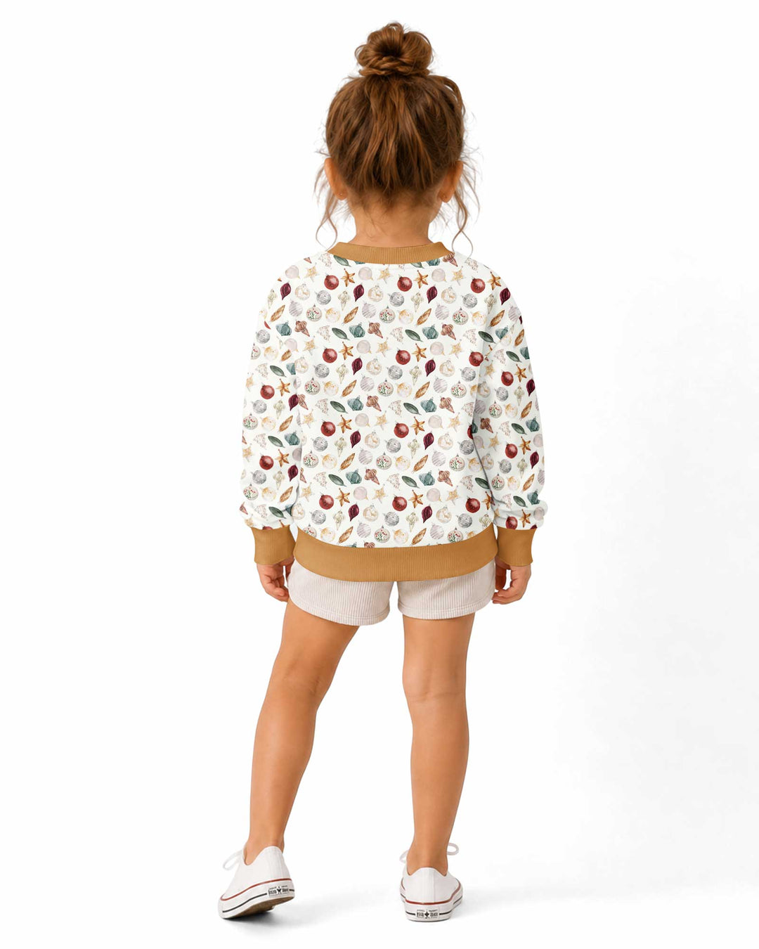 Watercolor Christmas Ornaments Bamboo Crewneck Sweatshirt