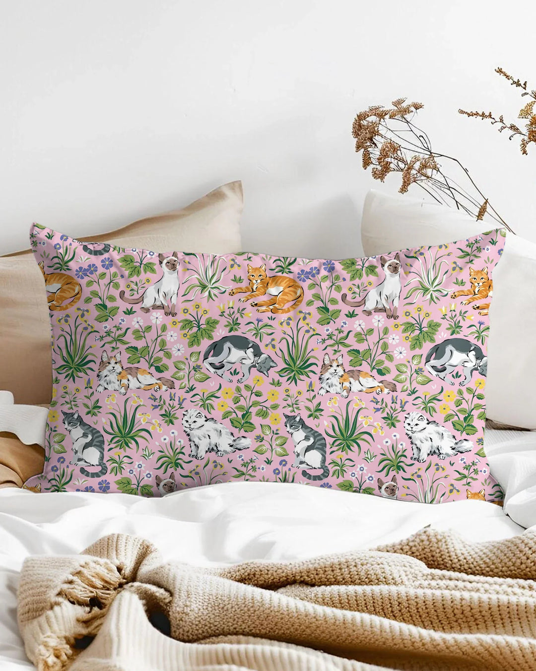Kitten Garden Family Matching Bamboo Pillow Case