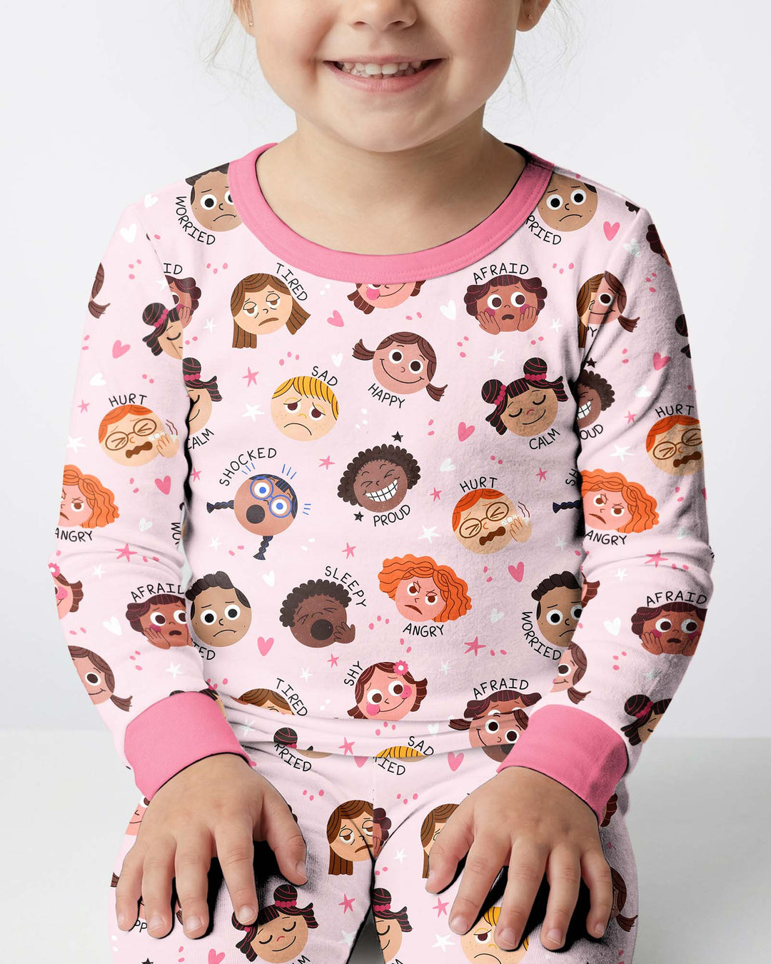 Feelings Vocabulary Bamboo Two Piece Long Sleeve Pajama Set
