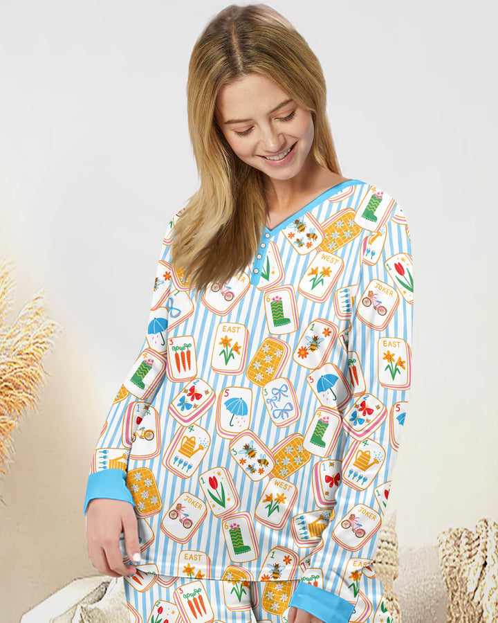 Mahjong Club Mommy & Me Matching Bamboo Women Pajama Set
