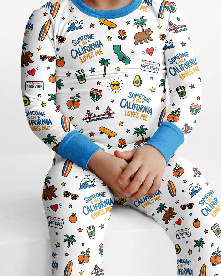 Someone in California Loves Me Bamboo Two Piece Long Sleeve Pajama Set (P)