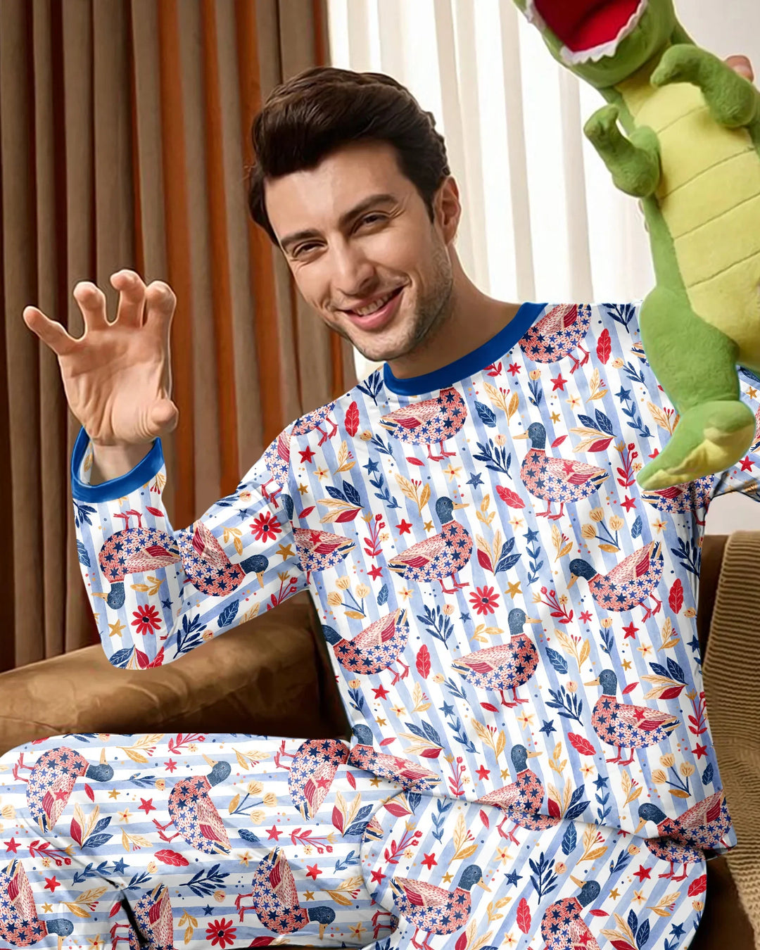 Patriotic Mallard Duck Bamboo Men's Pajama Set